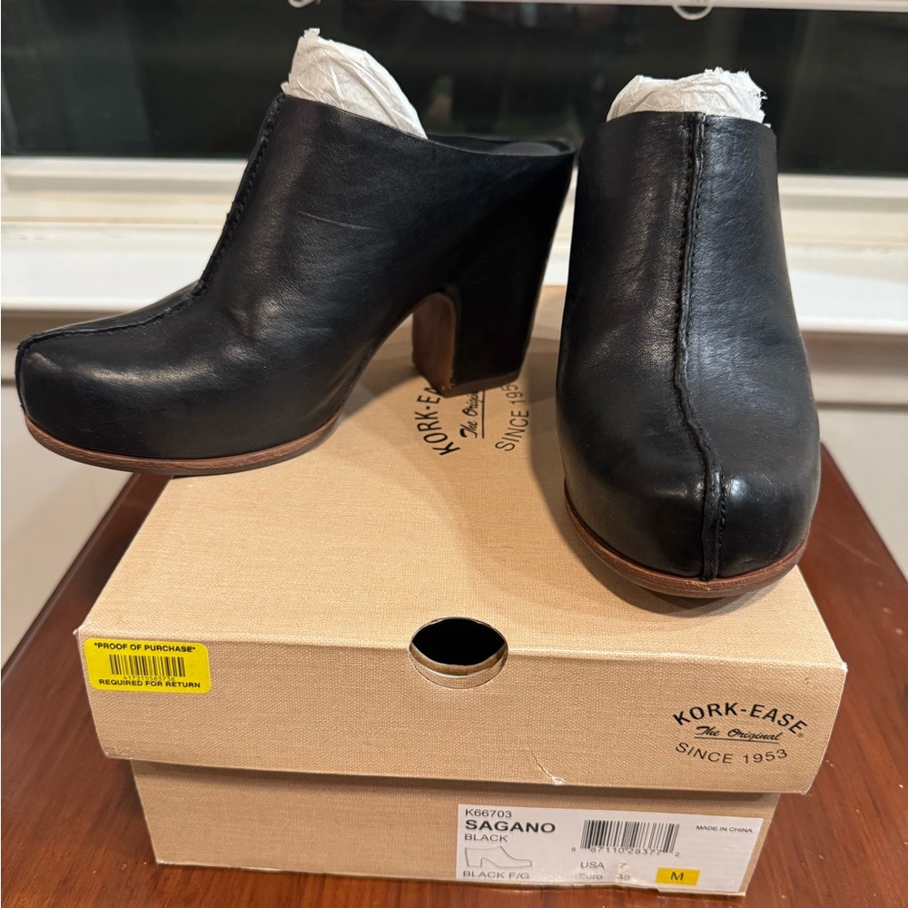 Kork-ease Sagano mule black size 7